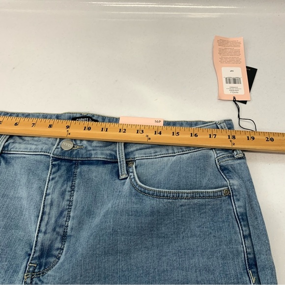 NYDJ Curves 360‎ Jeans Woman 16P   Slim Straight Crop Side Slit Blue Stretch - Picture 9 of 11